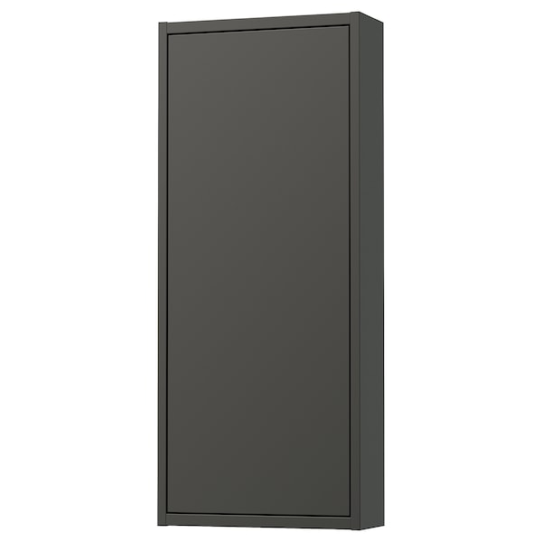 HAVBÄCK - Wall cabinet with door, dark grey, 40x15x95 cm