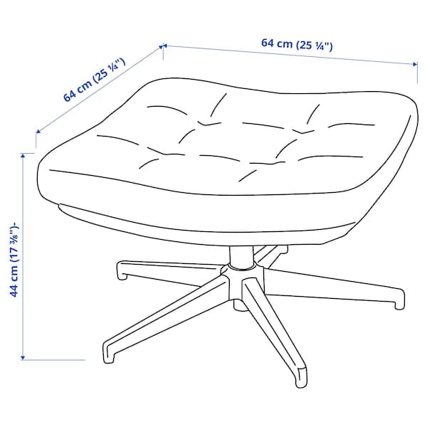 Ikea HAVBERG - Footstool, Grann/Bomstad black ,