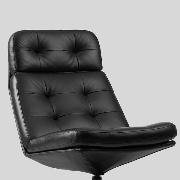 HAVBERG - Armchair and footstool, Grann/Bomstad black , - best price from Maltashopper.com 19485318
