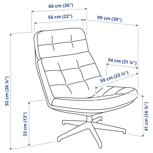 HAVBERG - Armchair and footstool, Lejde grey/black , - best price from Maltashopper.com 69485325