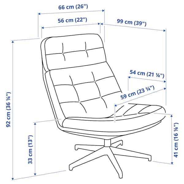 Ikea HAVBERG - Armchair and footstool, Lejde grey/black ,