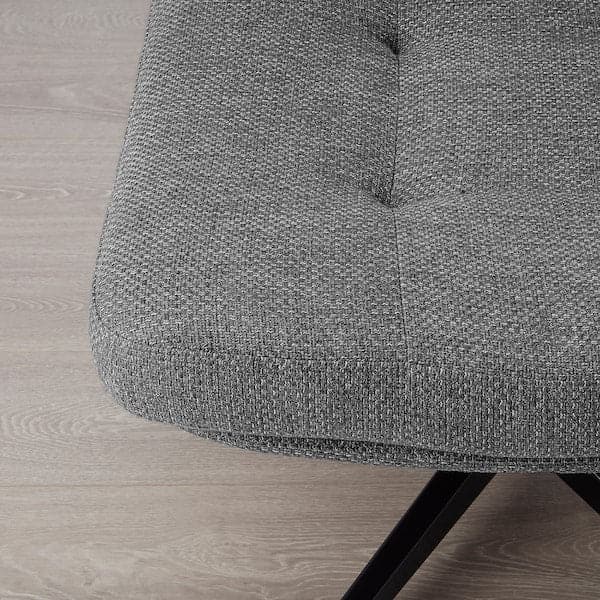 HAVBERG - Armchair and footstool, Lejde grey/black , - best price from Maltashopper.com 69485325