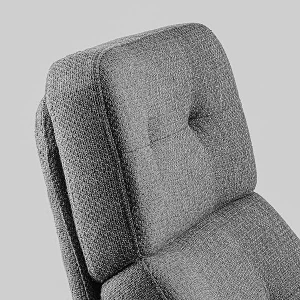 HAVBERG - Armchair and footstool, Lejde grey/black 