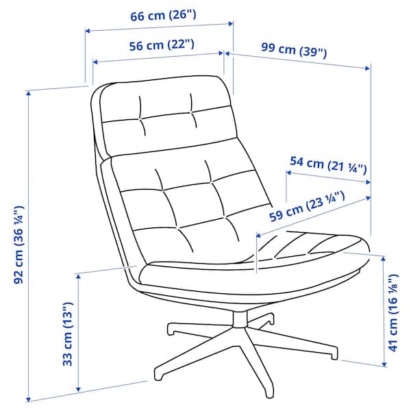 HAVBERG - Swivel armchair, Grann/Bomstad black , - best price from Maltashopper.com 90515108