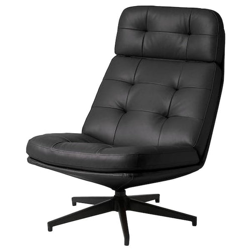 HAVBERG - Swivel armchair, Grann/Bomstad black ,