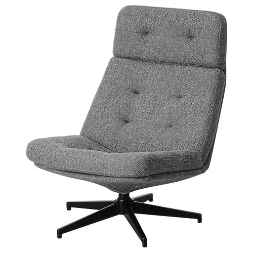 HAVBERG - Swivel armchair, Lejde grey/black ,