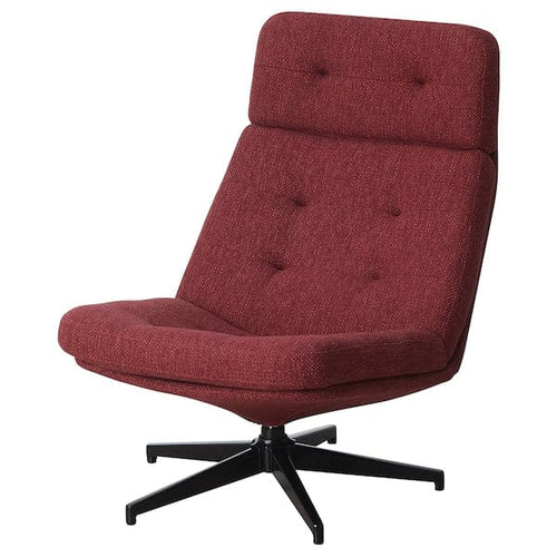HAVBERG - Swivel armchair, Lejde reddish ,