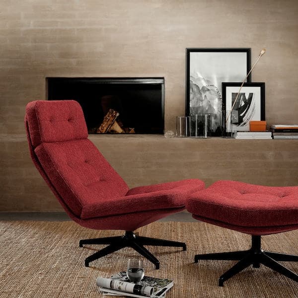 Ikea HAVBERG - Swivel armchair, Lejde reddish ,