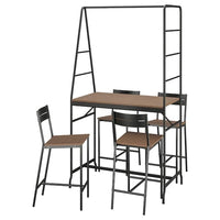 HÅVERUD / SANDSBERG - Table and 4 stools, black/brown stained, 105 cm - best price from Maltashopper.com 69428919