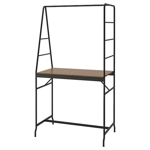 HÅVERUD - Table with storage ladder, black ,