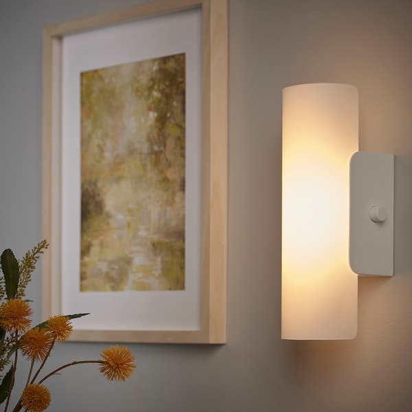 HAVSDUN LED wall lamp dimmable white/frosted glass white , - best price from Maltashopper.com 30499253
