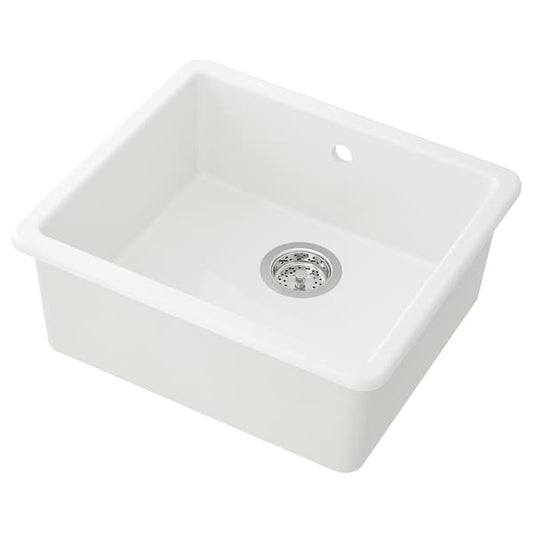 HAVSEN - Inset sink, 1 bowl, white, 53x47 cm - best price from Maltashopper.com 39253713