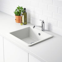 HAVSEN - Inset sink, 1 bowl, white, 53x47 cm - best price from Maltashopper.com 39253713