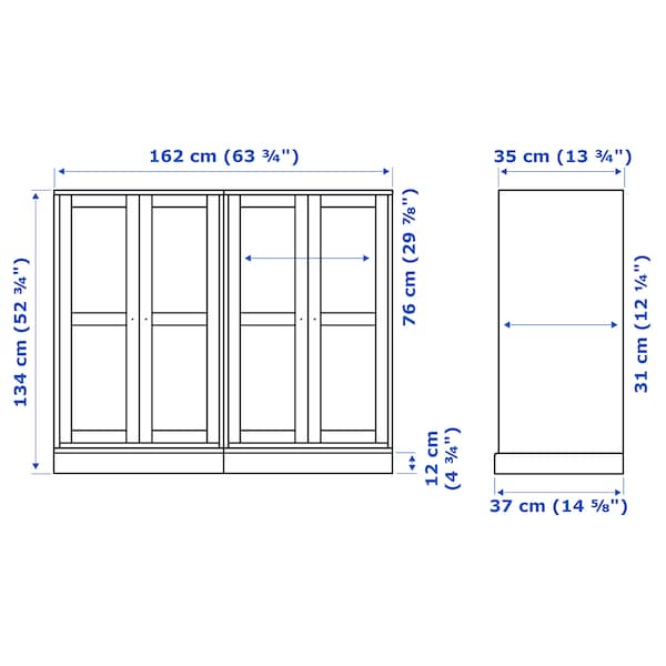 HAVSTA - Storage combination w glass doors, grey , 162x37x134 cm - Premium File Cabinets from Ikea - Just €779.99! Shop now at Maltashopper.com