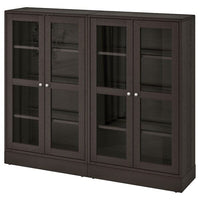 HAVSTA Combination with glass doors - dark brown 162x37x134 cm - best price from Maltashopper.com 79265950