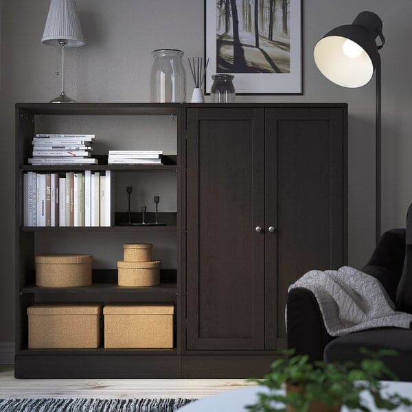 HAVSTA Combination of furniture - dark brown 162x37x134 cm , 162x37x134 cm - Premium Living Room Furniture Sets from Ikea - Just €636.99! Shop now at Maltashopper.com