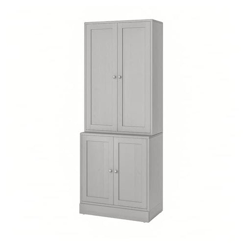 HAVSTA - Storage combination with doors, grey, 81x47x212 cm
