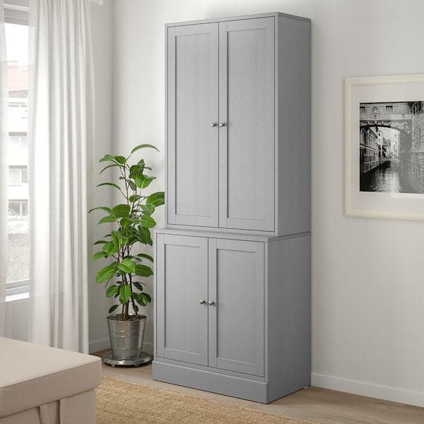 HAVSTA - Storage combination with doors, grey, 81x47x212 cm - Premium Living Room Furniture Sets from Ikea - Just €597.99! Shop now at Maltashopper.com