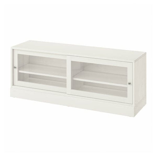 HAVSTA - TV bench with plinth, white, 160x47x62 cm
