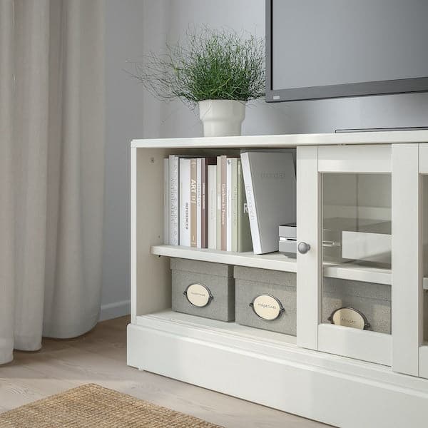 HAVSTA - TV bench with plinth, white, 160x47x62 cm - best price from Maltashopper.com 40480371