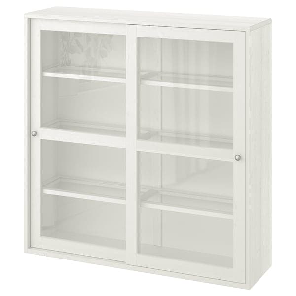 HAVSTA - Glass-door cabinet, white, 121x35x123 cm - best price from Maltashopper.com 80377174