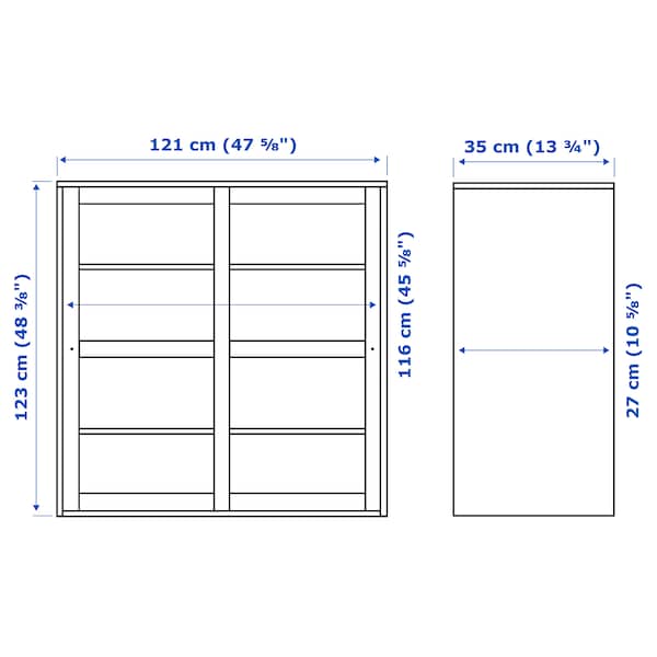 HAVSTA - Glass-door cabinet, white, 121x35x123 cm - best price from Maltashopper.com 80377174