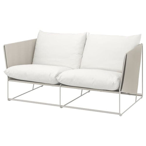 HAVSTEN - 2-seater outdoor sofa, beige/beige ,