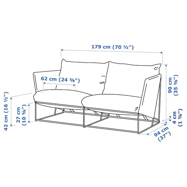 HAVSTEN - 2-seat sofa, outdoor, beige, 179x92x76 cm - best price from Maltashopper.com 10542498
