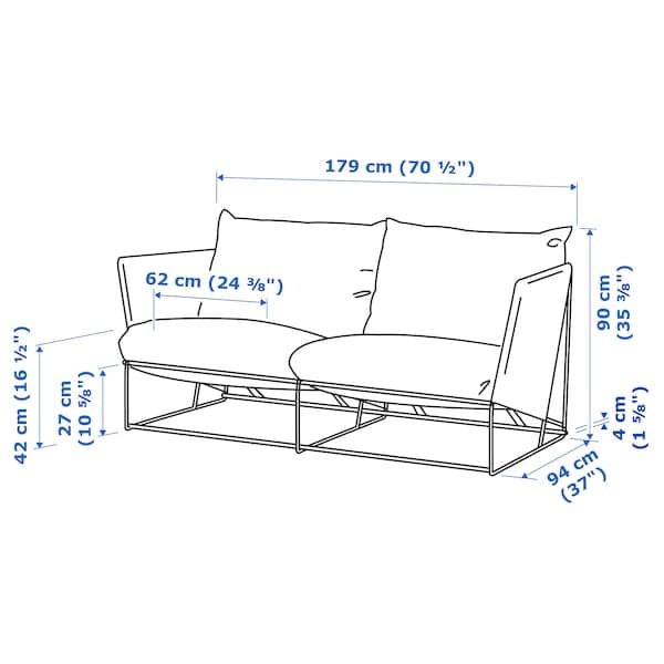 Ikea HAVSTEN - 2-seat sofa, outdoor, beige, 179x92x76 cm