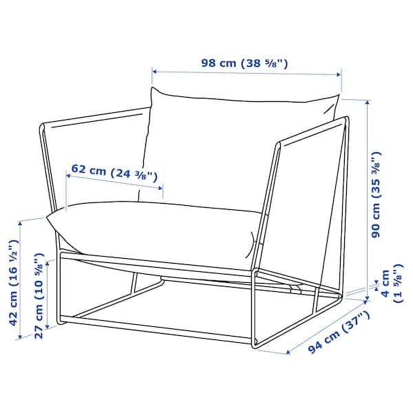 Ikea HAVSTEN - Garden armchair, beige/beige ,