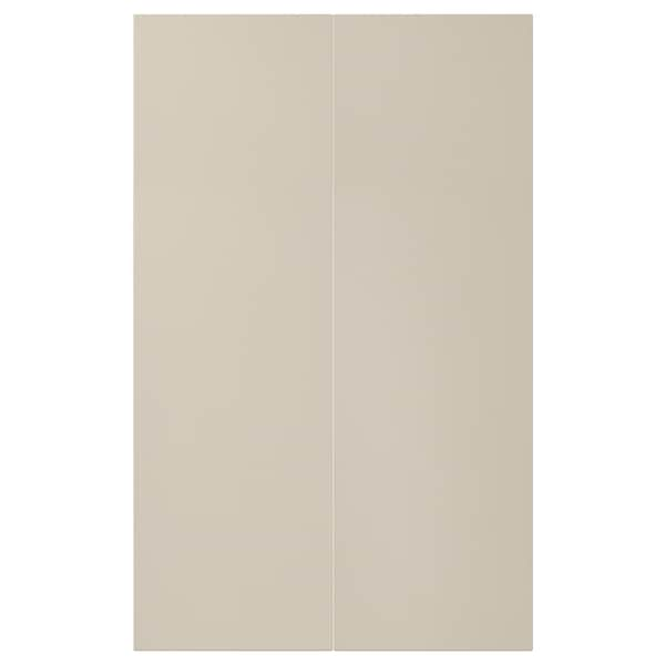 HAVSTORP - 2-p door f corner base cabinet set, beige, 25x80 cm