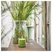 HEDERSAM - Scented candle in glass, Fresh grass/light green, 50 hr - best price from Maltashopper.com 40502410