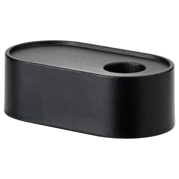 HEDERVÄRD - Candlestick/tealight holder, black, 3 cm