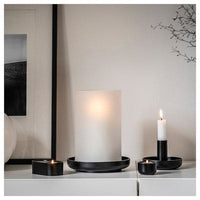 HEDERVÄRD - Candlestick/tealight holder, black, 3 cm - best price from Maltashopper.com 90517211