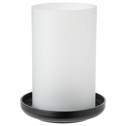 Ikea HEDERVÄRD - Lantern, frosted glass/black, 22 cm