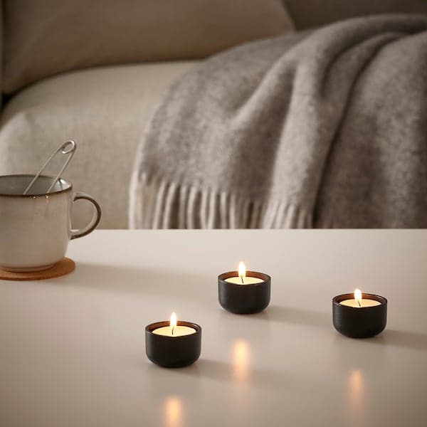 HEDERVÄRD - Tealight holder, black