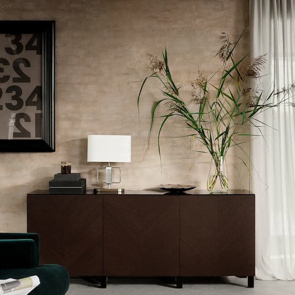 Ikea HEDEVIKEN - Door, dark brown stained oak veneer, 60x64 cm
