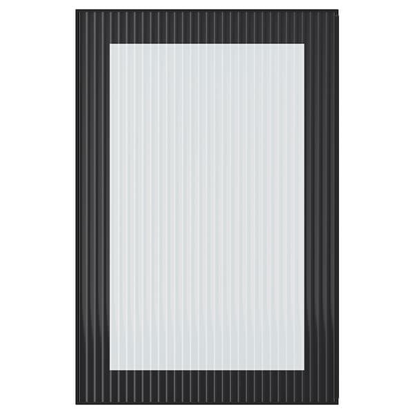 HEJSTA - Glass door, anthracite/reeded glass, 40x60 cm