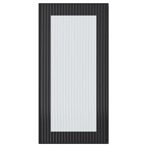 HEJSTA - Glass door, anthracite/reeded glass, 30x60 cm