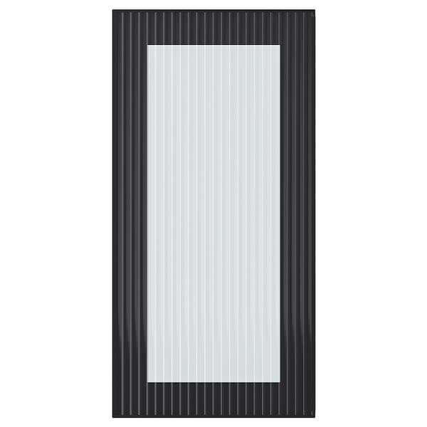 HEJSTA - Glass door, anthracite/reeded glass, 30x60 cm