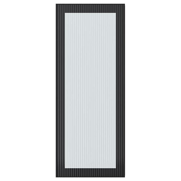 HEJSTA - Glass door, anthracite/reeded glass, 40x100 cm - best price from Maltashopper.com 60526636