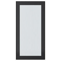 HEJSTA - Glass door, anthracite/reeded glass, 40x80 cm - best price from Maltashopper.com 80526640