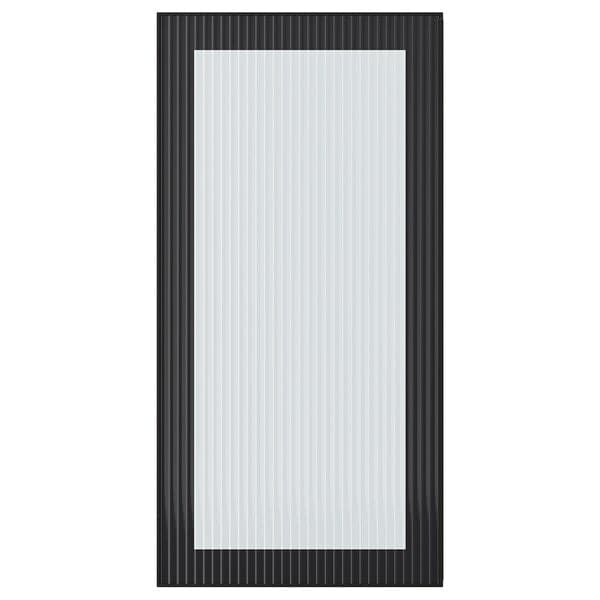 HEJSTA - Glass door, anthracite/reeded glass, 40x80 cm - best price from Maltashopper.com 80526640