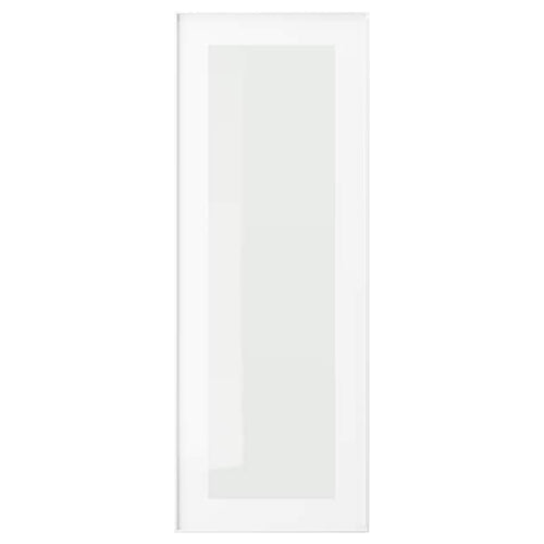 HEJSTA - Glass door, white/clear glass, 30x80 cm