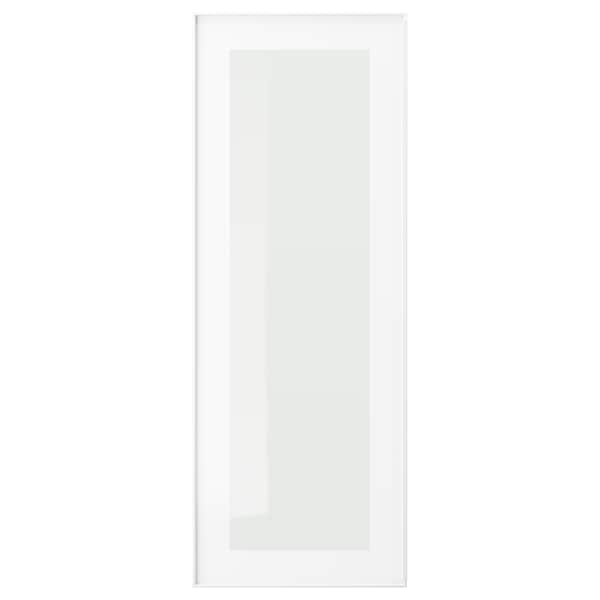 HEJSTA - Glass door, white/clear glass, 30x80 cm