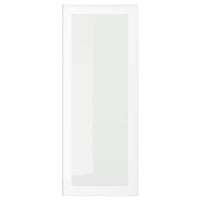 HEJSTA glass door, white/clear glass, 40x100 cm