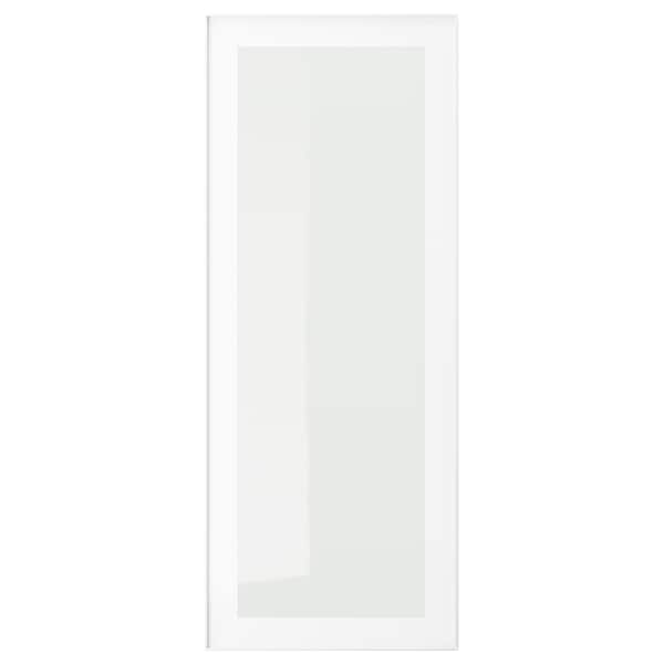 HEJSTA - Glass door, white/clear glass, 40x100 cm