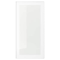 HEJSTA glass door, white/clear glass, 40x80 cm