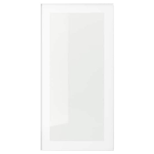 HEJSTA - Glass door, white/clear glass, 40x80 cm - best price from Maltashopper.com 00526639
