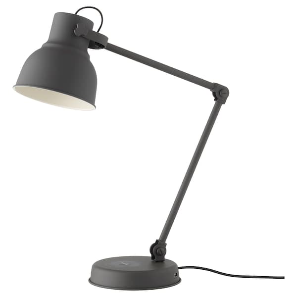 Ikea HEKTAR Wireless Work/Charging Lamp - Dark Grey ,